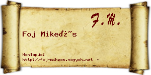 Foj Mikeás névjegykártya